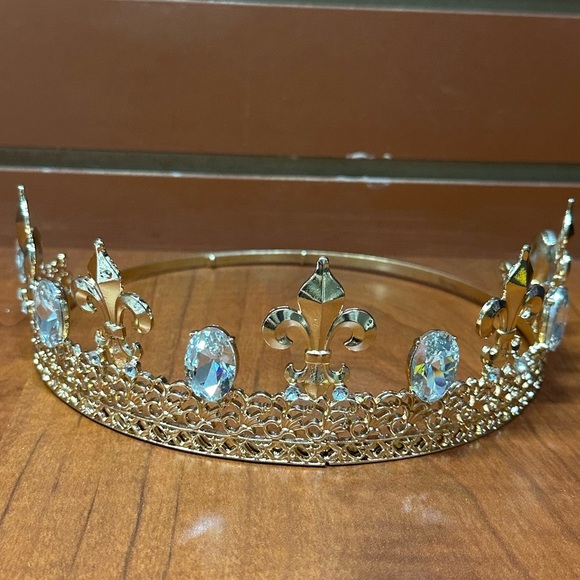Gold Tiara with Crystal Accents - Picture 6 of 7
